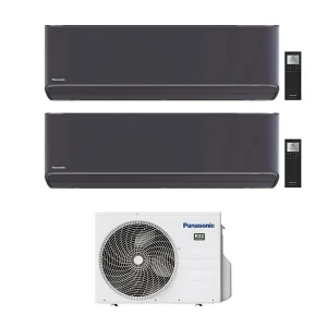 Condizionatore Climatizzatore Panasonic Dual Split Inverter Etherea Grigio Grafite R-32 9000+9000 con CU-2Z50TBE Wi-Fi Int...