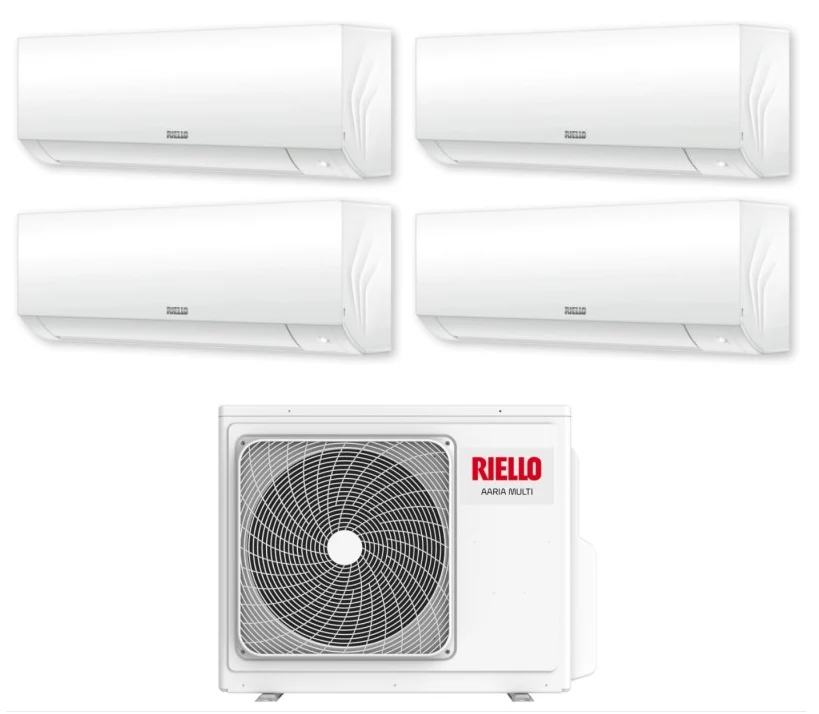 Condizionatore Climatizzatore Riello Quadri Split Aaria Plus I R-32 7000+9000+12000+12000 Btu Con U.Esterna 485 PI Wi-Fi I...