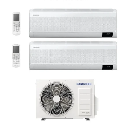 Condizionatore Climatizzatore Samsung Dual Split Inverter Windfree Elite S2 R-32 Wi-Fi 7000+12000 BTU Con AJ050TXJ2KG/EU