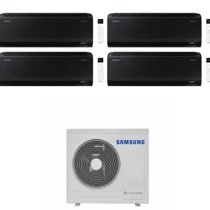 Condizionatore Climatizzatore Samsung Quadri Split Inverter Windfree Black R-32 7000+7000+9000+9000 BTU Con AJ080TXJ4KG/EU...