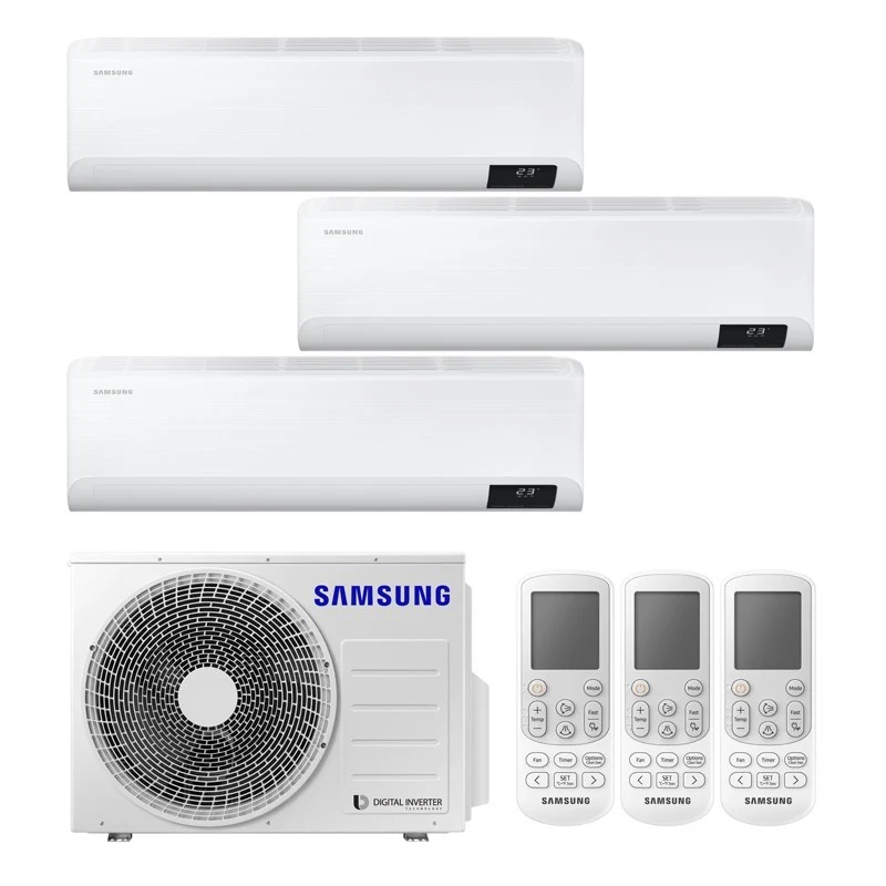 Condizionatore Climatizzatore Samsung Trial Split Inverter Cebu Wi-Fi R-32 9000+9000+18000 BTU Con AJ068TXJ3KG/EU