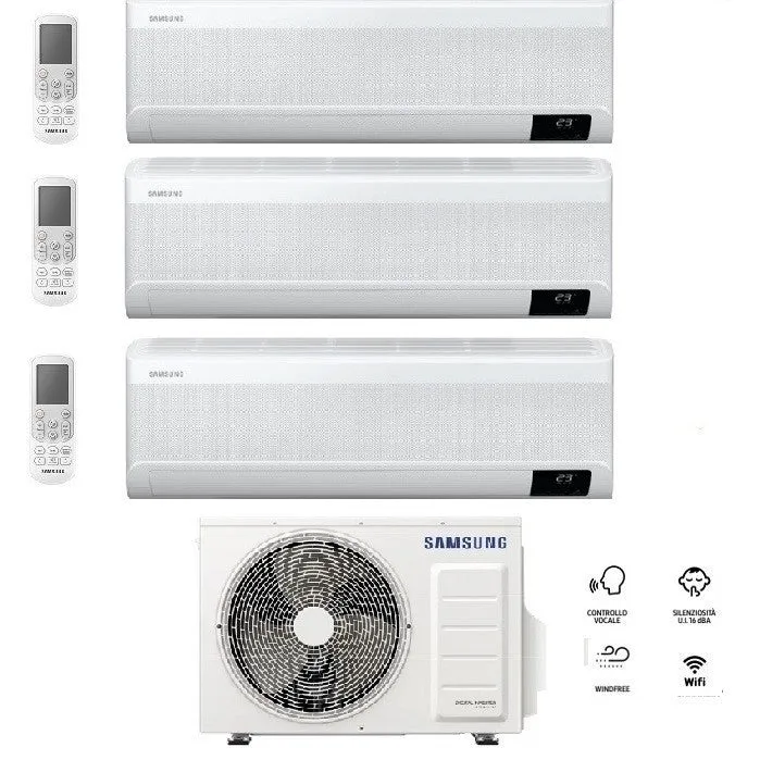 Condizionatore Climatizzatore Samsung Trial Split Inverter Windfree Avant R-32 Wi-Fi 9000+9000+9000 BTU Con AJ068TXJ3KG/EU