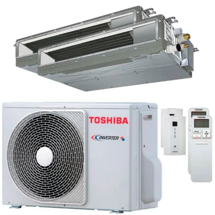 Condizionatore Climatizzatore Toshiba Dual Split Inverter Canalizzato U2 13000+7000 Con RAS-2M14G3AVG-E R-32 Wi-Fi Optiona...