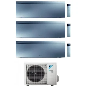 Condizionatore Climatizzatore Trial Daikin inverter Emura III Silver Wi-Fi R-32 Bluevolution 9000+9000+12000 BTU 3MXM52A