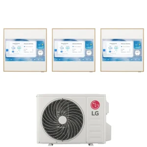 Condizionatore Climatizzatore LG Trial Split Inverter R-32 Artcool Gallery LCD 9000+9000+12000 Btu con MU3R21 Wi-Fi Integrato