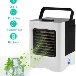 Condizionatore D'aria Portatile, Mini Air Cooler Personale Raffrescatore Evaporativo, Umidificatore e Purificatore con 3 V...