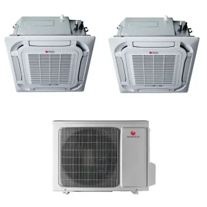 Condizionatore Dual Split Hermann Saunier Duval Cassetta 4 Vie VivAir UNI COMFORT 12+12 con SDH 19-080 MC4NO R-32