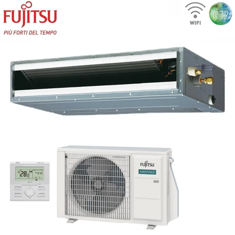 Condizionatore Fujitsu Canalizzabile Bassa Prevalenza serie KL ECO 14000 Btu ARXG14KLLAP R-32 Wi-Fi Optional