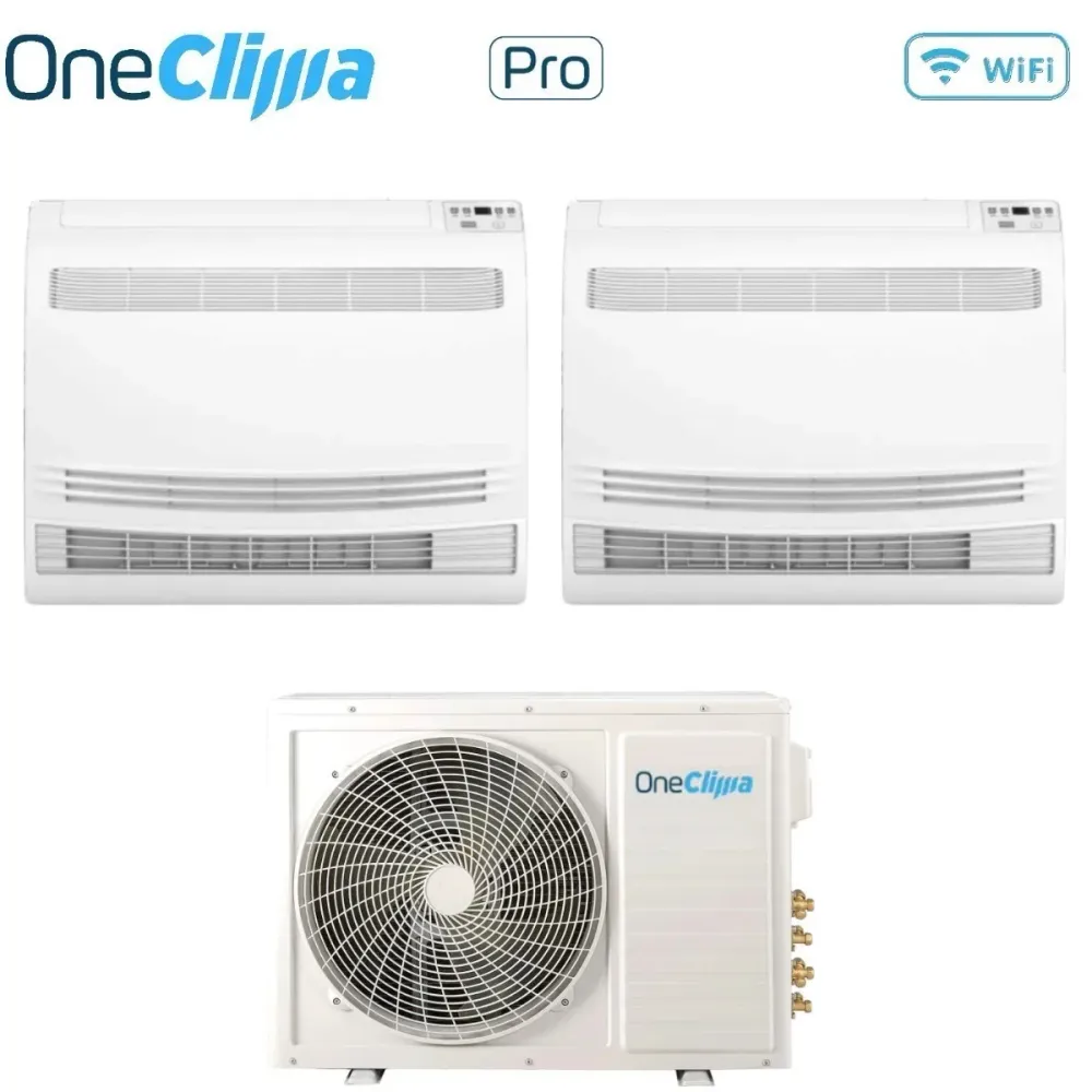 Condizionatore OneClima Dual Split Console 18+18 con MLT27x3/Y24 R-32 Wi-Fi Optional con Telecomando di Serie