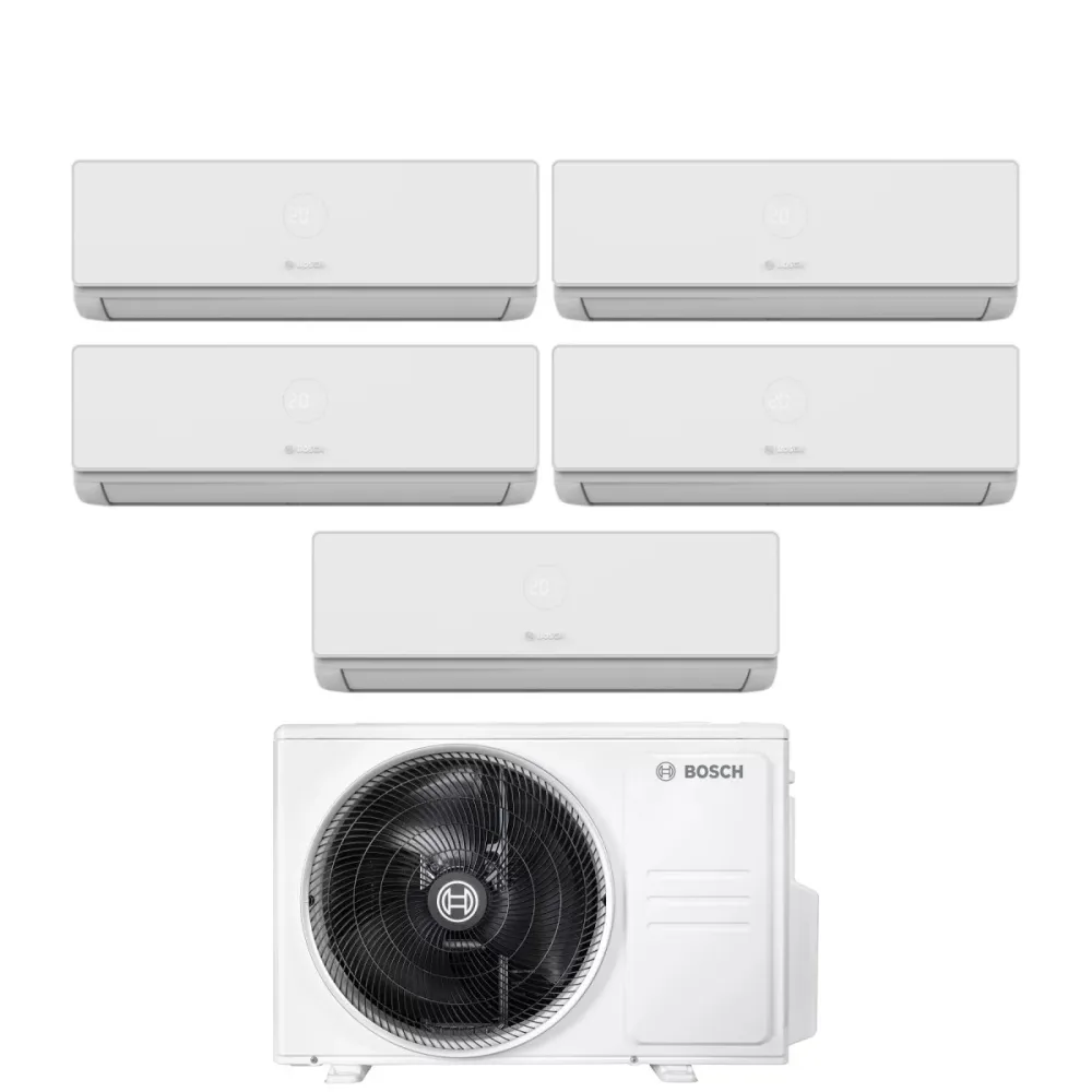 Condizionatore Penta Split Bosch CLIMATE 4000i 9+9+12+12+12 con 5000M 125/5 E R-32 Wi-Fi Optional