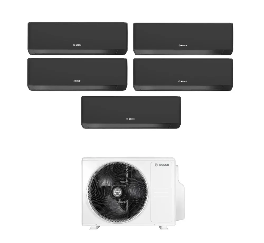 Condizionatore Penta Split Bosch CLIMATE 7000i Black 7+7+7+7+9 con 5000M 125/5 E R-32 Wi-Fi Integrato