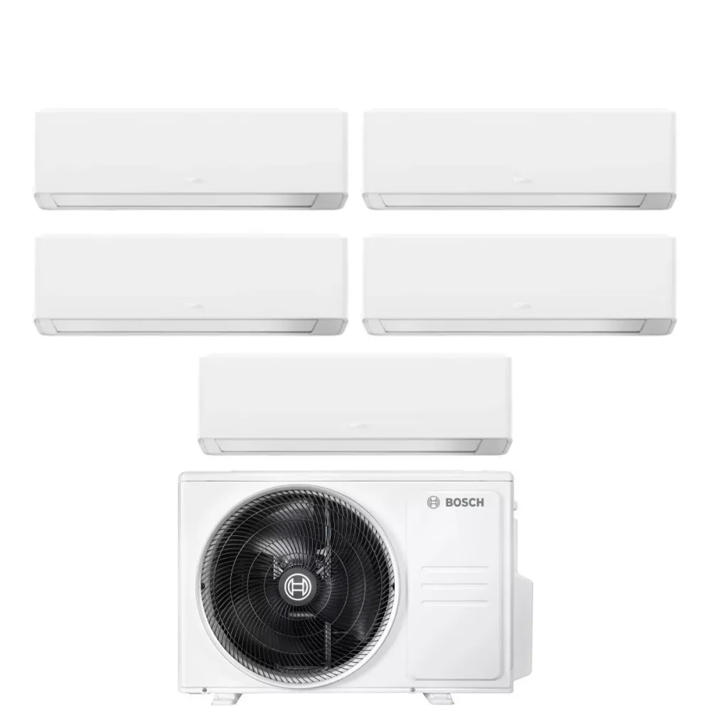 Condizionatore Penta Split Bosch CLIMATE 7000i WHITE 9+9+9+12+12 con 5000M 105/4 E R-32 Wi-Fi Integrato