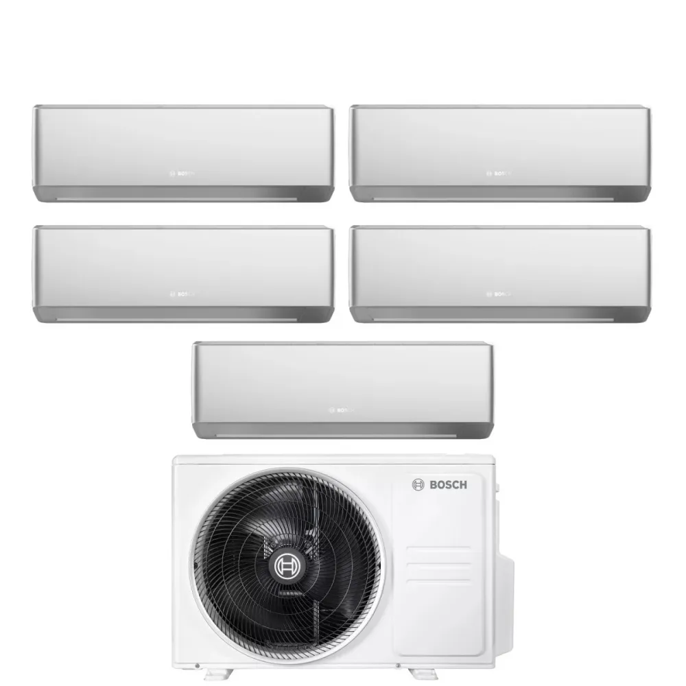 Condizionatore Penta Split Bosch CLIMATE 7000i SILVER 9+9+9+9+12 con 5000M 105/4 E R-32 Wi-Fi Integrato