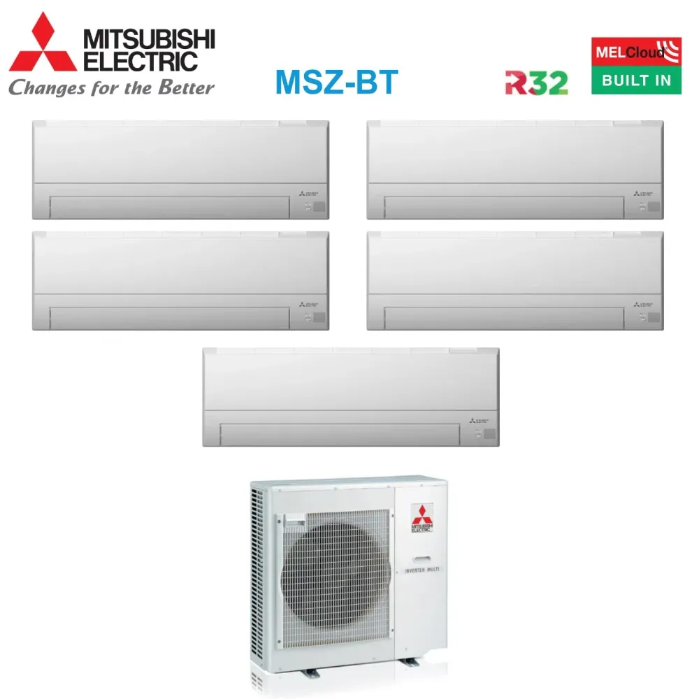 Condizionatore Penta Split Mitsubishi Electric MSZ-BT 7+9+12+12+12 con MXZ-5F102VF R-32 Wi-Fi Integrato