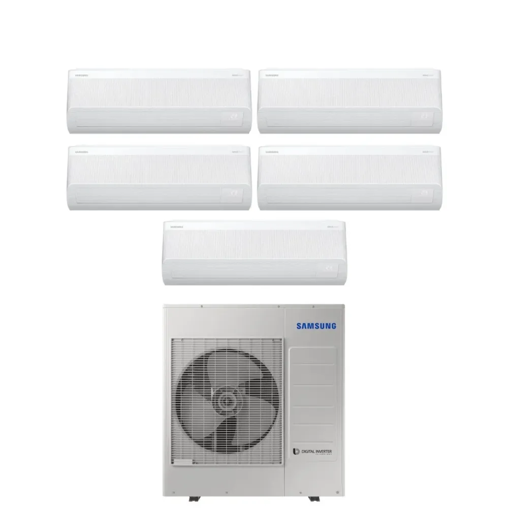 Condizionatore Samsung Penta Split WINDFREE ELITE S2 7+7+7+7+12 con AJ100TXJ5KG R-32 Wi-Fi Integrato