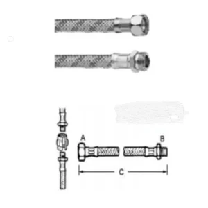 CONDY - ATTACCHINO INOX M1/2"-F3/8" MM.500