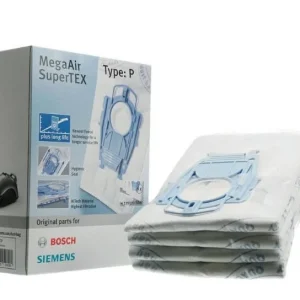 Confezione 4 sacchetti Tipo P MegaAir SuperTEX per Aspirapolvere Bosch 00468264