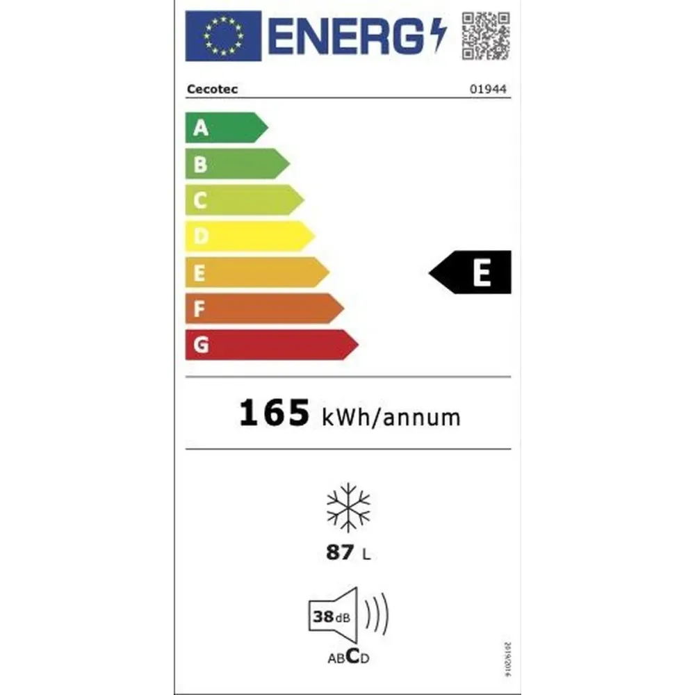 Congelatore verticale Cecotec Bolero CoolMarket TF 87 87L nero libero installazione E