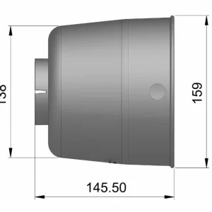 Controcuffia cilindrica con collare lunghezza 145,50mm