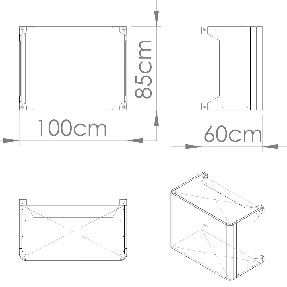 Copri Condizionatore da Esterno Medium 100x54/60x85 cm Acciaio Zincato Bianco