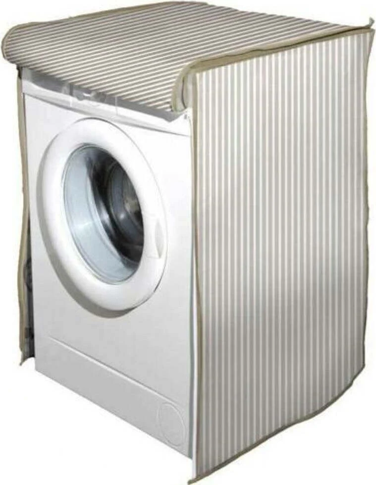 Coprilavatrice Copri Lavatrice Prottetivo 65x55x85cm Telo Con Zip Righe 736797