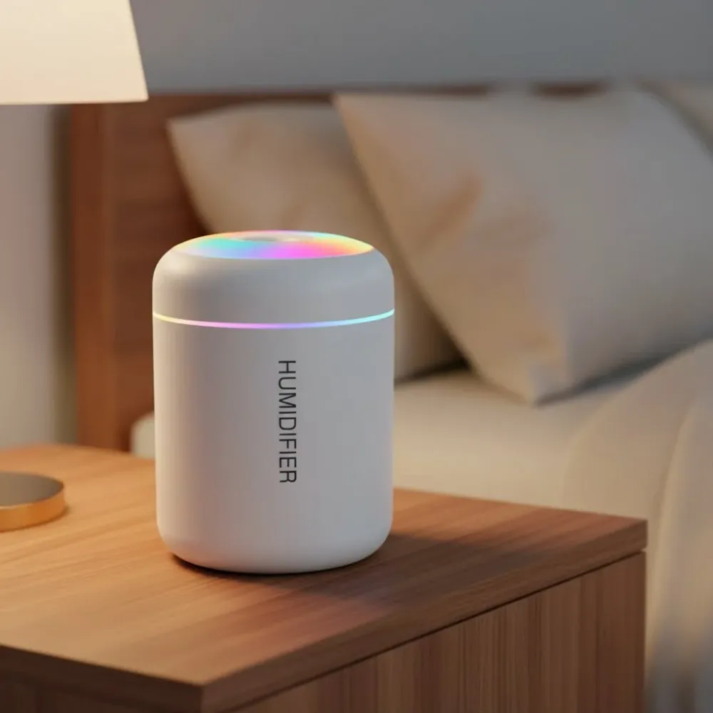 AromaMist Mini – Umidificatore USB da 180ml con illuminazione LED Cozey Maison