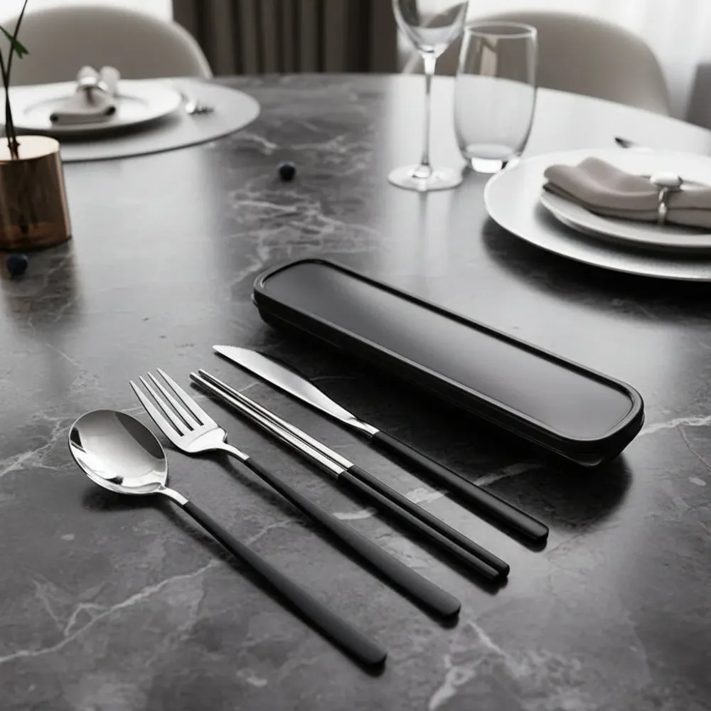 CUTLERYGO – Set di posate da viaggio premium acciaio inossidabile per l'uso quotidiano Cozey Maison