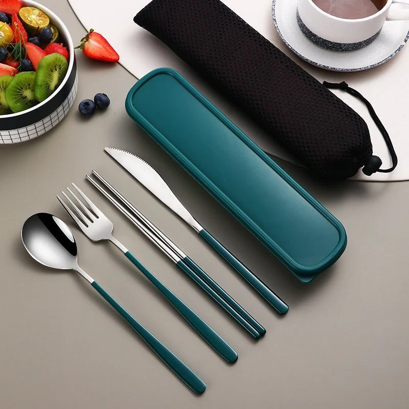 CUTLERYGO – Set di posate da viaggio premium acciaio inossidabile per l'uso quotidiano Cozey Maison