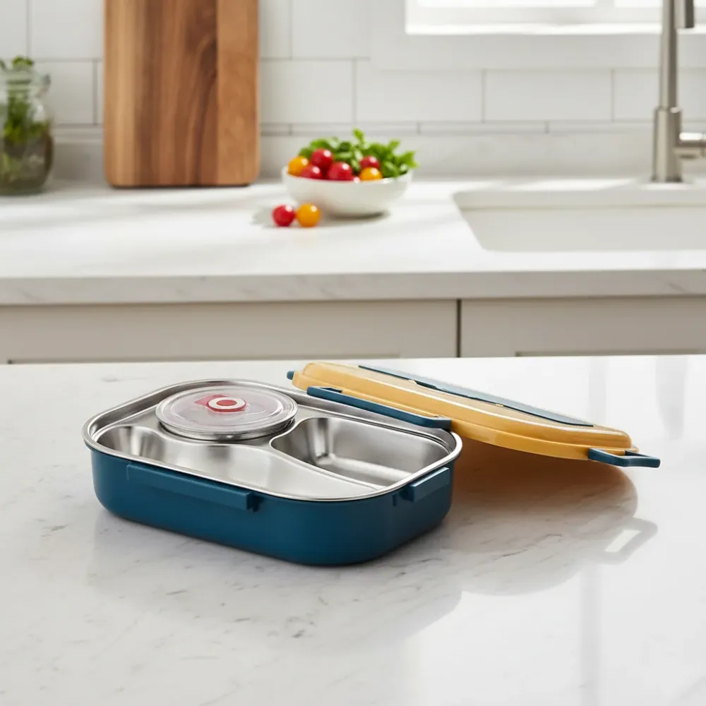 MEALMATE – Contenitore per pane acciaio inox con scomparti per pasti freschi e gustosi Cozey Maison