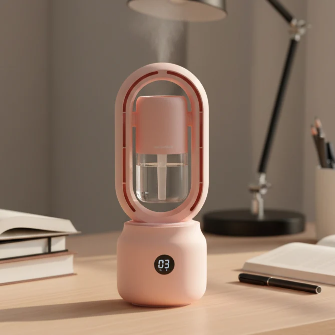 VENTILATORE RAFFREDDATO - Ventilatore portatile senza pale con umidificatore e luce notturna per un comfort rinfrescante....
