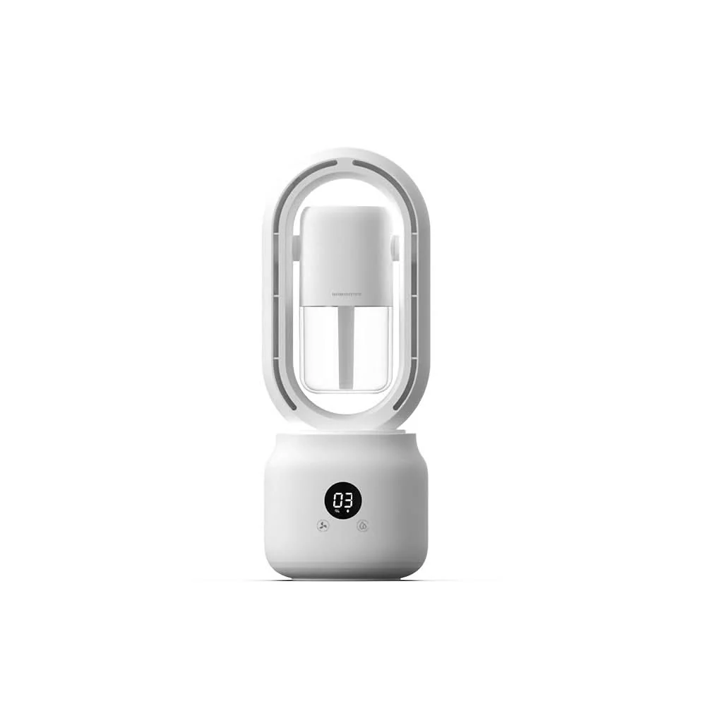 VENTILATORE RAFFREDDATO - Ventilatore portatile senza pale con umidificatore e luce notturna per un comfort rinfrescante....