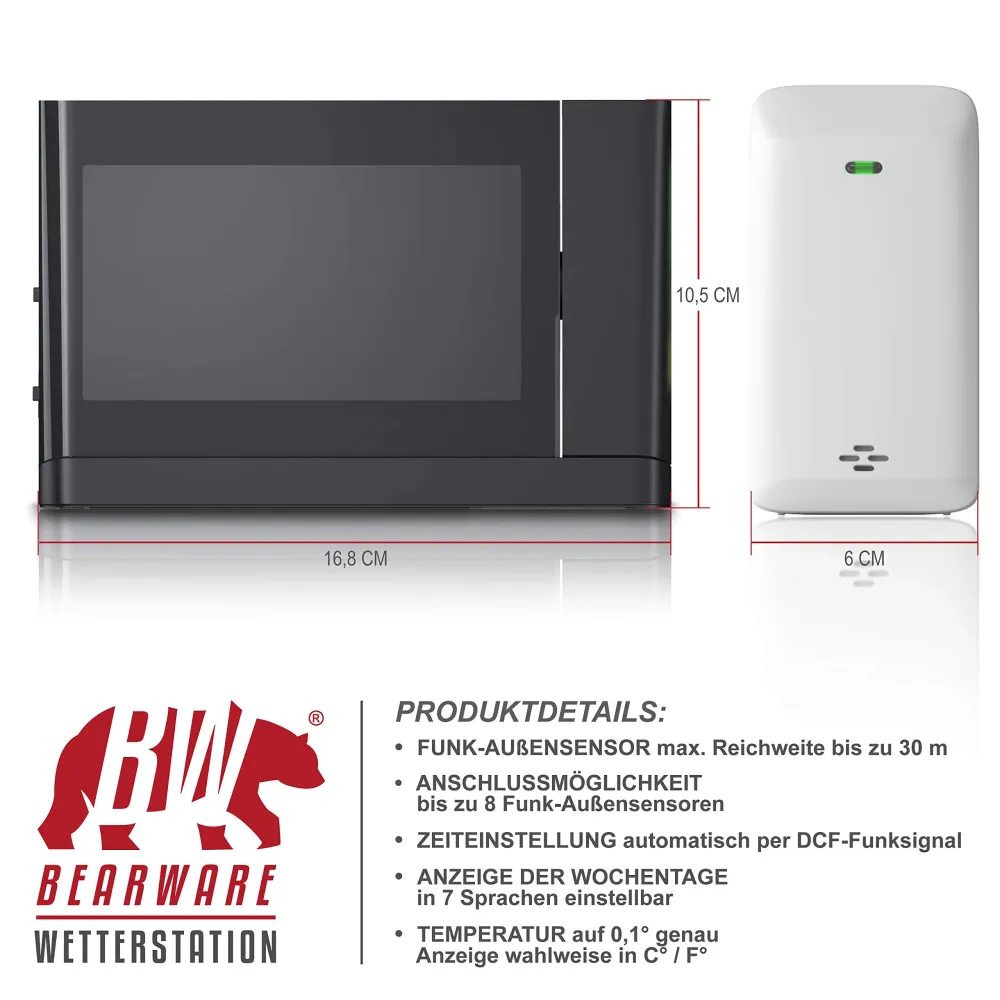 CSL - Stazione meteorologica Wireless con Display Colori e LED, TYP 2