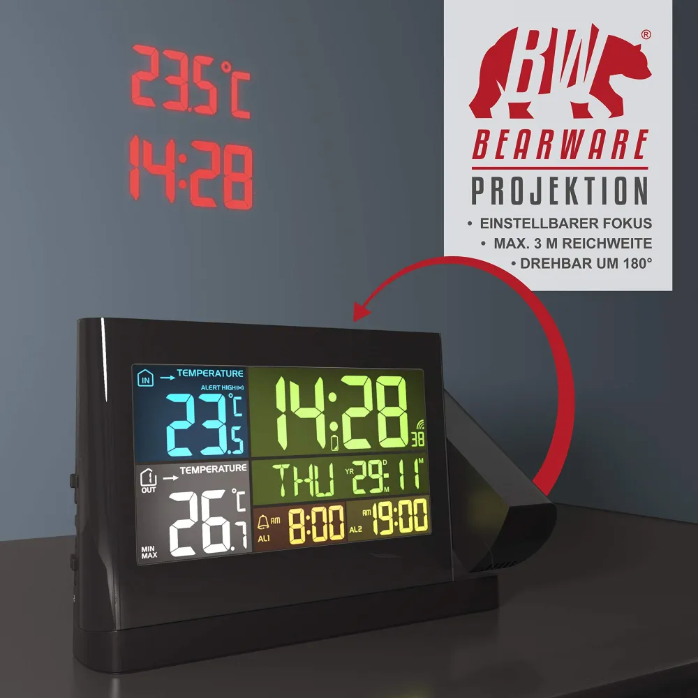 CSL - Stazione meteorologica Wireless con Display Colori e LED, TYP 2