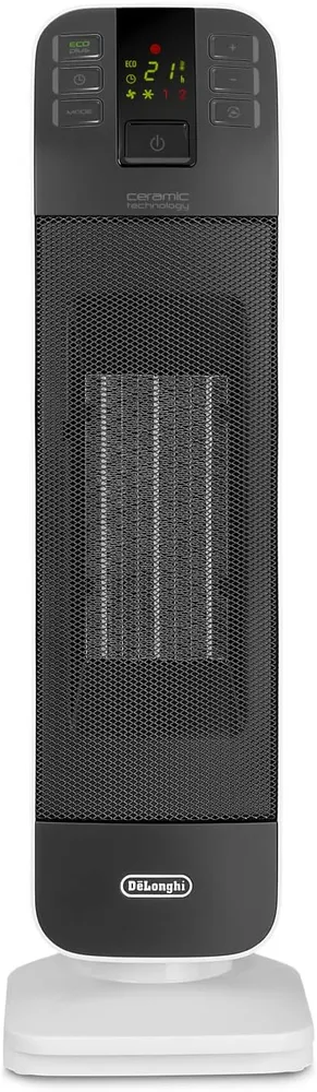 De'Longhi HFX65V20 Termoventilatore Torre, Tecnologia Ceramica, Silenzioso, 2 Livelli di Potenza, TIMER 24H, Funzione Eco-...