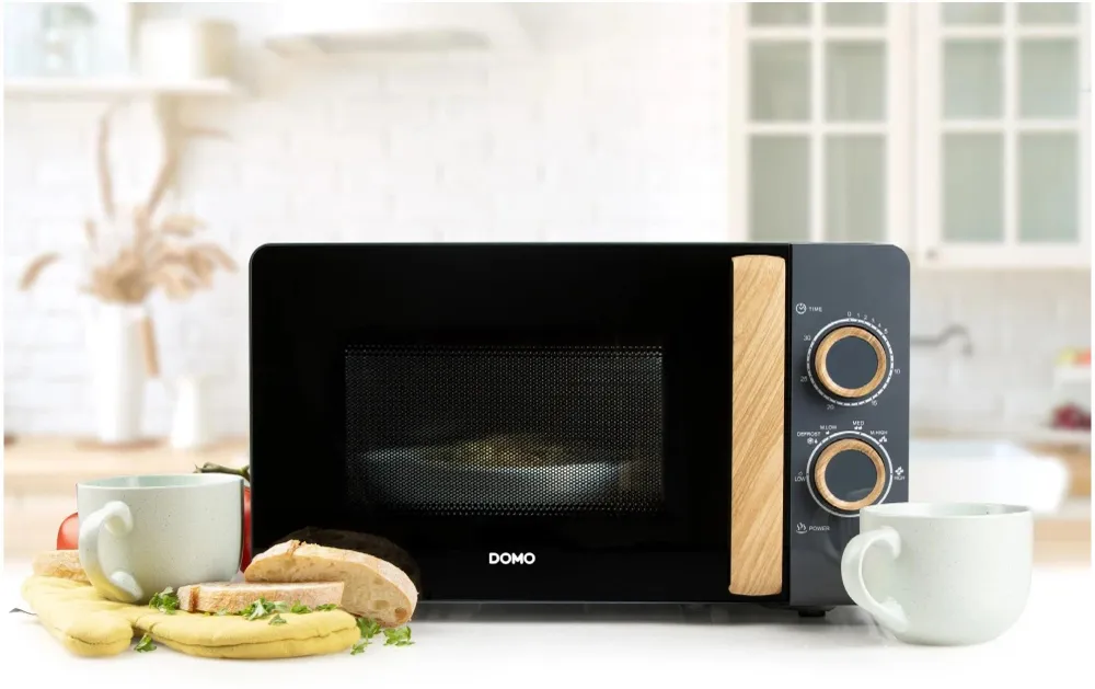 Domo Microonde Solo DO3320 – 20 l – 700 W – nero/legno