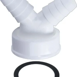 DOPPIO ATTACCO PER TUBO FLESSIBILE - RACCORDO DI SCARICO LAVATRICE/LAVASTOVIGLIE - PLASTICA COLORE BIANCO