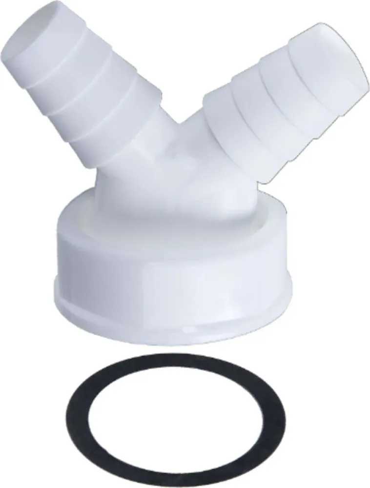 DOPPIO ATTACCO PER TUBO FLESSIBILE - RACCORDO DI SCARICO LAVATRICE/LAVASTOVIGLIE - PLASTICA COLORE BIANCO