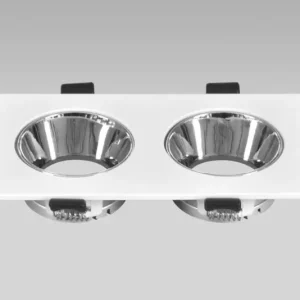 Doppio GU10 Freeture White - Chrome | RECTALGLE SPOT INCISTRABILE E ORNITATO Ø 2X76MM