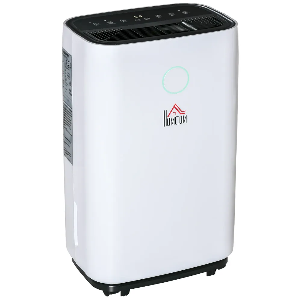 EASYCOMFORT Deumidificatore da 20L 3 Modalità e 2 Velocità Timer 24h Design Silenzioso 33.5x23x57cm Bianco