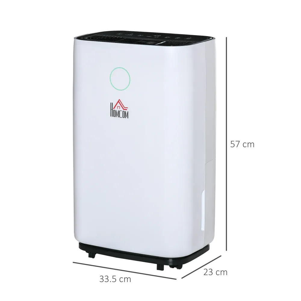 EASYCOMFORT Deumidificatore da 20L 3 Modalità e 2 Velocità Timer 24h Design Silenzioso 33.5x23x57cm Bianco