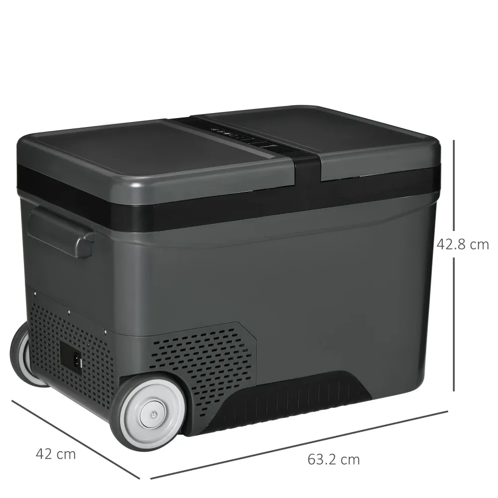 Easycomfort Frigo Portatile Elettrico 35L da 12 Volt con Maniglia e Schermo LCD, 63.2x42x42.8 cm, Grigio
