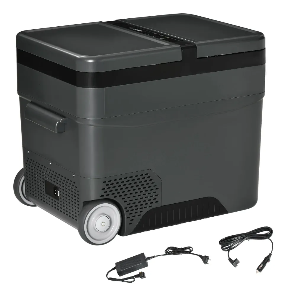 Easycomfort Frigo Portatile Elettrico 45L da 12 Volt con Maniglia e Schermo LCD, 63.2x42x50.8 cm, Grigio