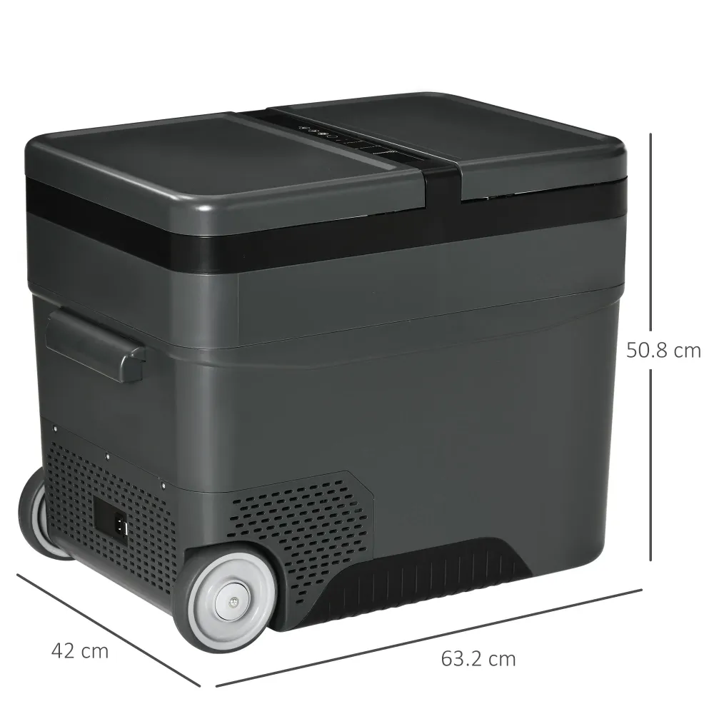 Easycomfort Frigo Portatile Elettrico 45L da 12 Volt con Maniglia e Schermo LCD, 63.2x42x50.8 cm, Grigio