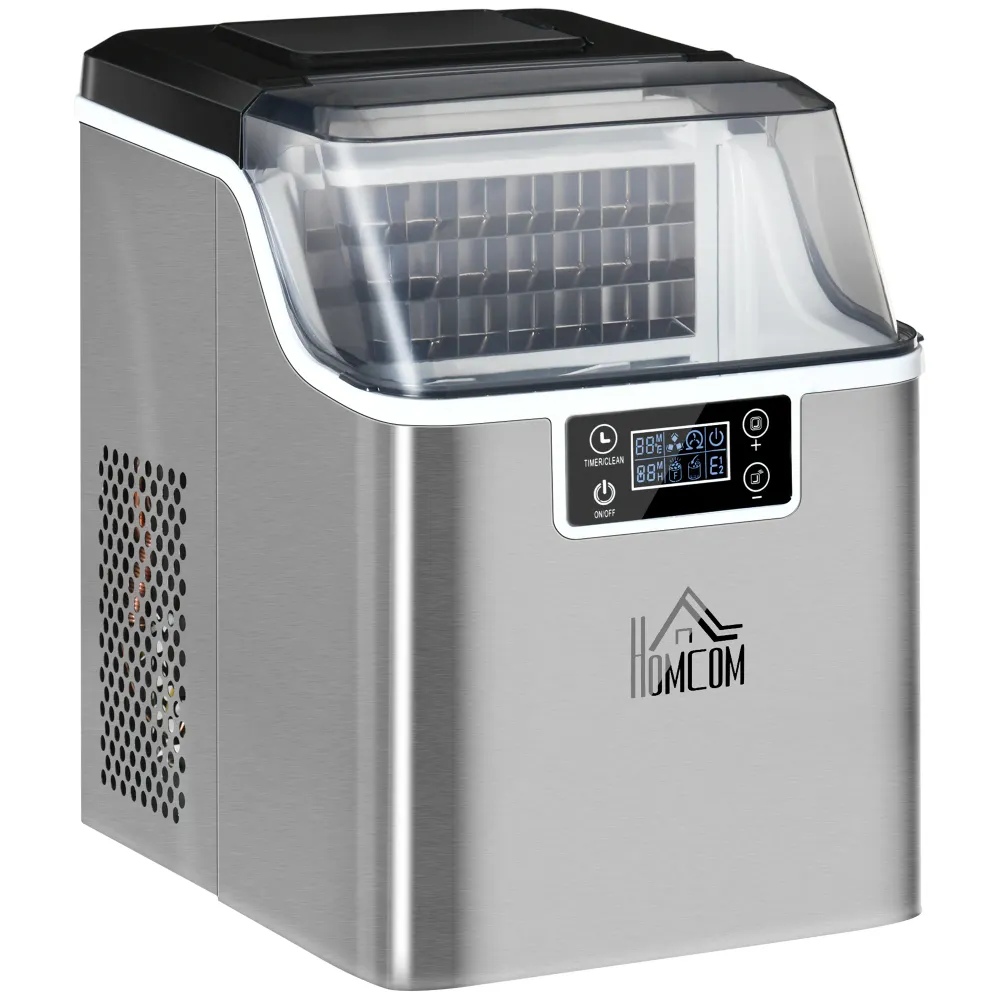 Easycomfort Macchina Ghiaccio 20kg 24 Ore, 24 Cubetti 14-18 Minuti con Dimensione Regolabile, Serbatoio 3.2L e Sistema Aut...