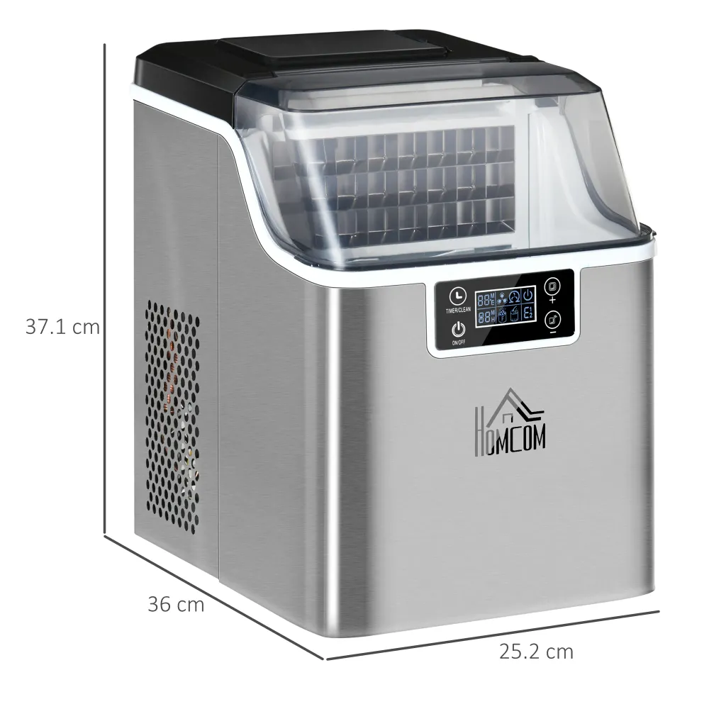 Easycomfort Macchina Ghiaccio 20kg 24 Ore, 24 Cubetti 14-18 Minuti con Dimensione Regolabile, Serbatoio 3.2L e Sistema Aut...
