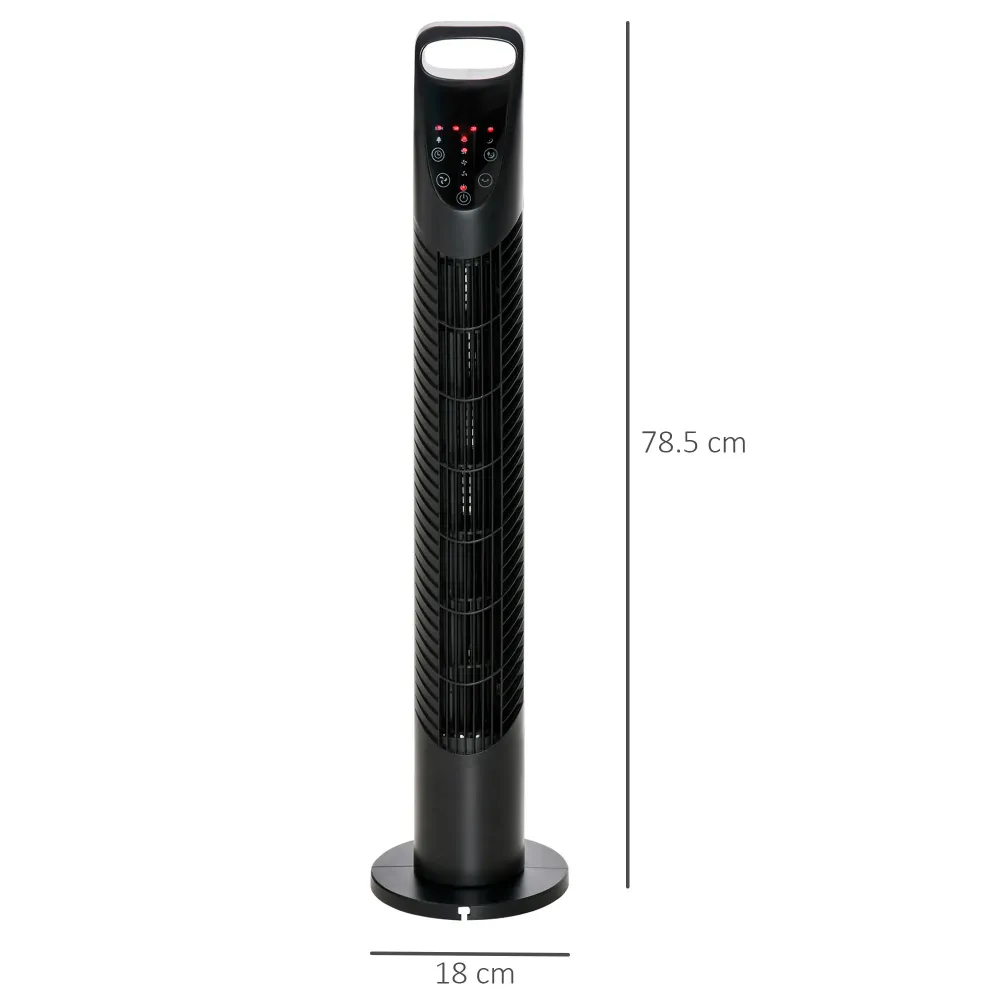 Easycomfort Ventilatore Colonna con Telecomando fino 5m, Oscillante 70° con 3 Modalità e 3 Velocità, Timer 7.5h, 40W Nero,...