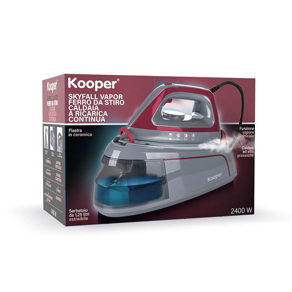 Ferro da Stiro con Caldaia 1,25 Litri 2400W Kooper Rosso