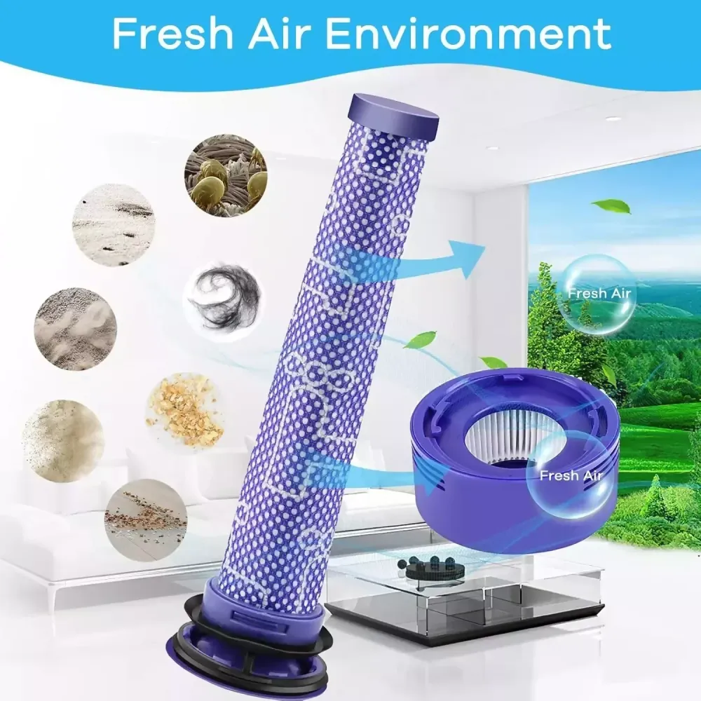 4 filtri dyson ricambio per v8-v7 compatibile filtri lavabili 3 pre-filtro e 3 h