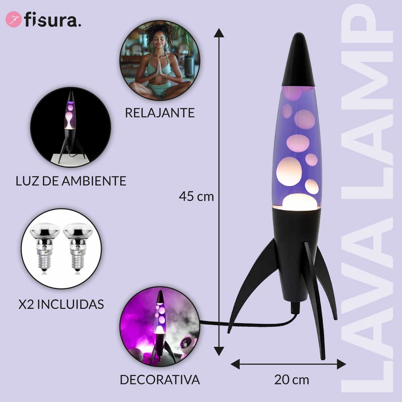 FISURA Lampada lava Rocket Viola