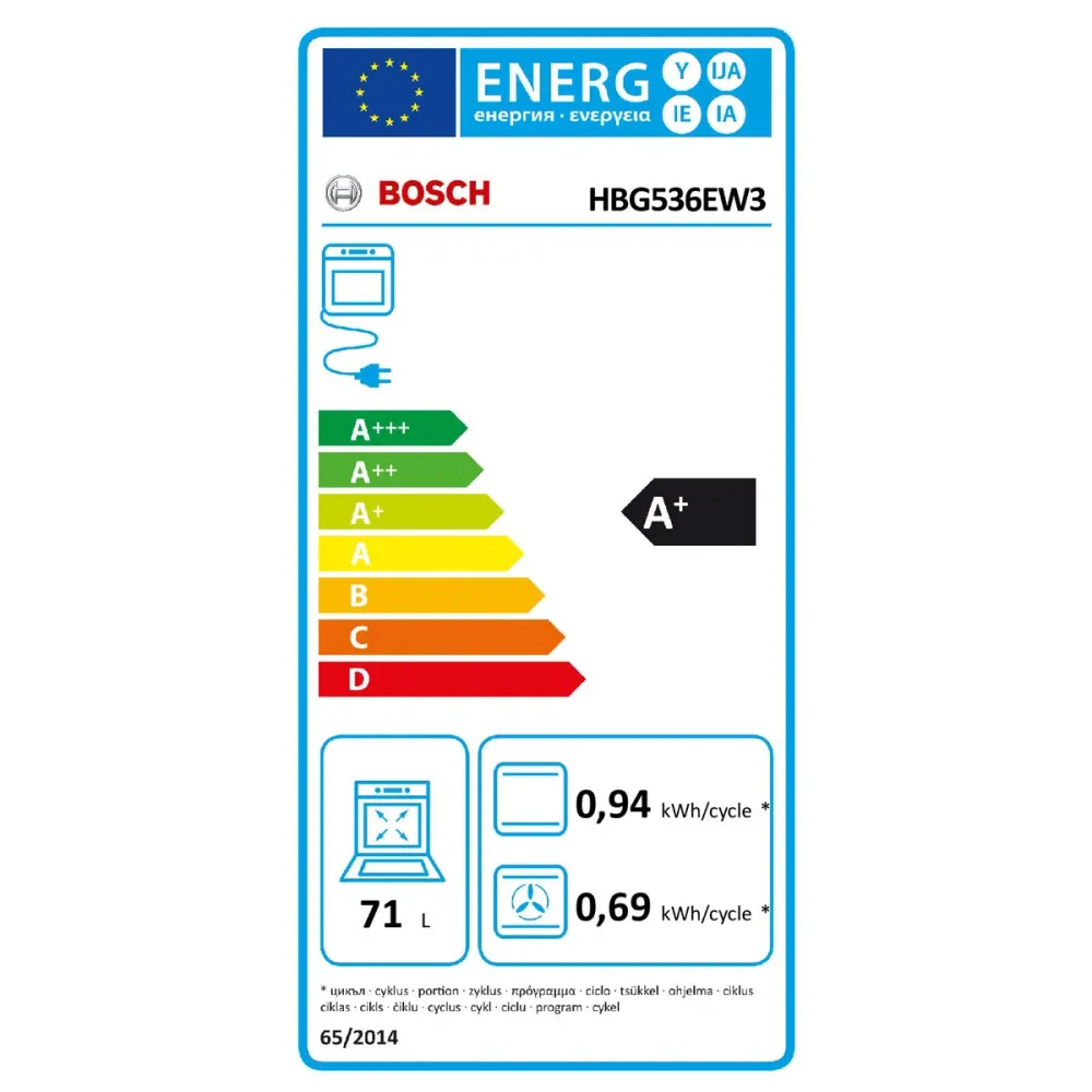 Forno BOSCH HBG536EW3 3400 W 71 L